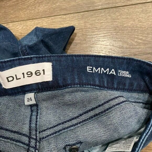 DL1961 'Emma Power Legging' Blue Stretch  Skinny Crop Jeans Sz. 24 - Picture 4 of 8